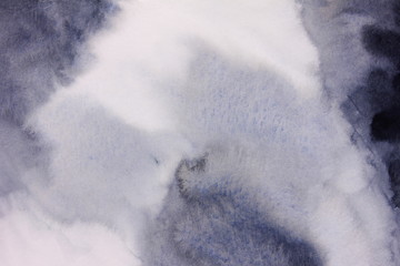 Textured background of black and white, abstract design in watercolor