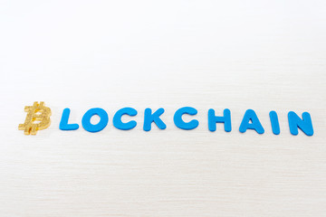 Technology concept blockchain English alphabet arrangement