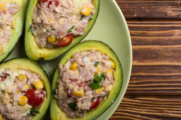 Avocado stuffed with salad