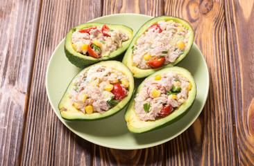 Avocado stuffed with salad