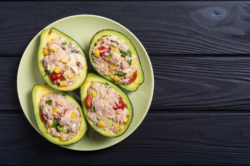 Avocado stuffed with salad