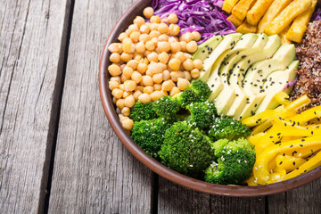 Healthy vegan salad . Buddha bowl