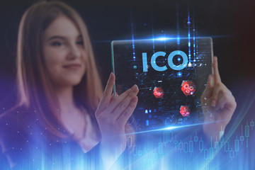 The concept of business, technology, the Internet and the network. A young entrepreneur working on...