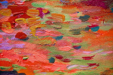 Artists oil paints multicolored closeup abstract background