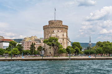 Thessaloniki, Greece - August 16, 2018: The White Tower of Thessaloniki, Greece