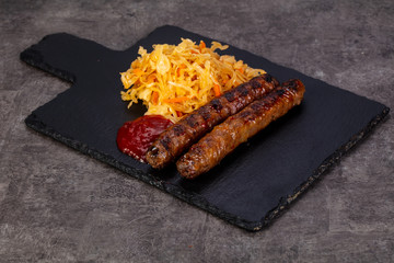 Sausages with cabbage