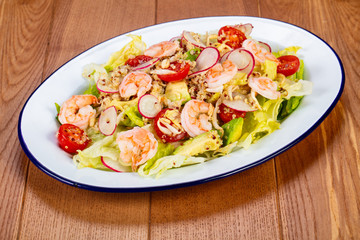 Salad with prawn