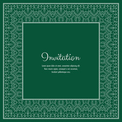 Abstract ornamental lace frame for greeting card or invitation