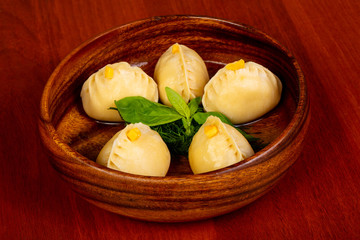 Uzbek traditional dumplings - Manti