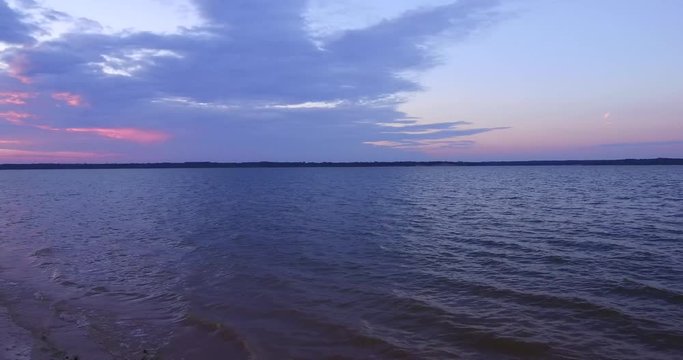 On the Beach at Lake Texoma after sunset