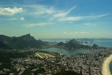 Aerial view of Rio de Janeiro - Famous places in Rio (Morro dois Irmãos - Vidigal - Rio de Janeiro)