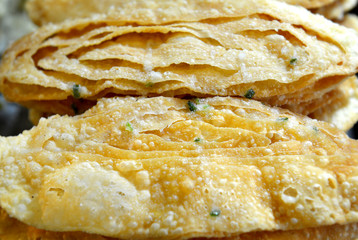 sweet crispy roti in street snack food.