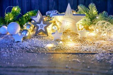 Christmas decoration for firtree glass balls garland and star