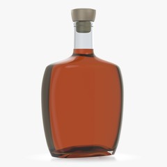 Bottle with alcohol on a white background