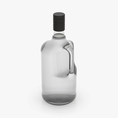 Bottle with alcohol on a white background