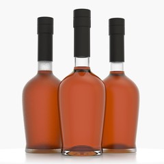 Bottle with alcohol on a white background