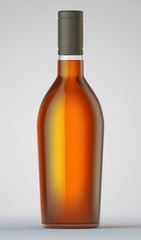 Bottle with alcohol on a white background