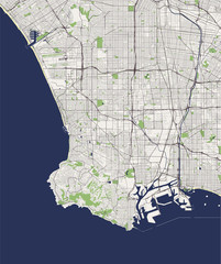 map of the city of Los Angeles, USA