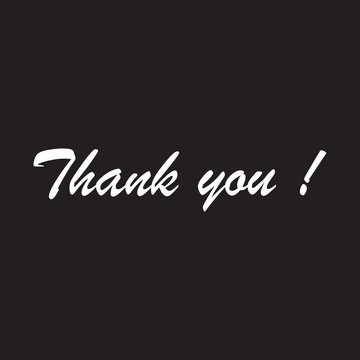 Thank you record on black background Vector illustration