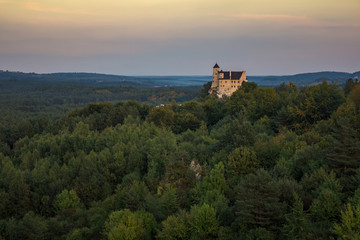 Medieval castle in village Bobolice on Jura Krakowsko-Czestochowska, Silesia , Poland