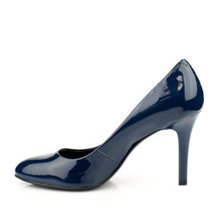 Dark blue shoe isolated on white background.Front view.
