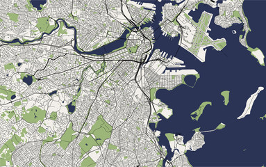map of the city of Boston, USA