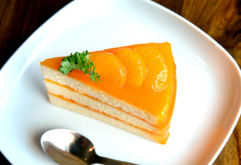 piece of home made orange cake