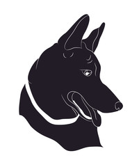dog portrait silhouette, vector