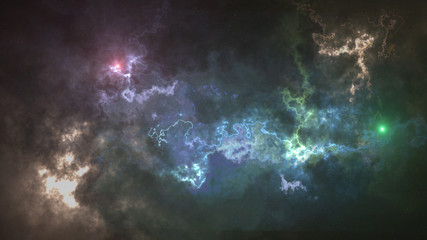 Obraz na płótnie Canvas space background, glare, fog, and colored stars
