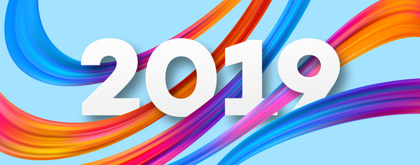 2019 New Year acrylic banner design