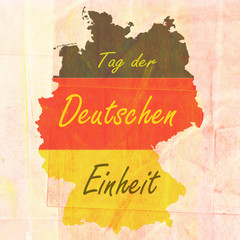 Tag der deutschen Einheit. Day of German unity lettering. 