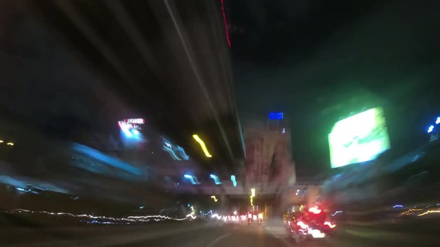 A Nightlapse of EDSA in the Philippines, using a slow shutter, making light trails