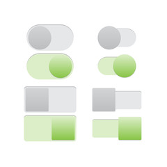 Realistic toggle switch button. On and off. Web design. Vector illustration EPS10.