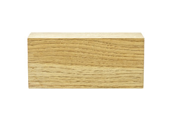 Wooden bar on a white background. Oak.