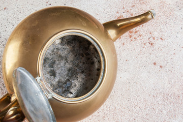 Vintage bronze tea pot