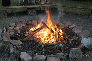 The bonfire on a summer night