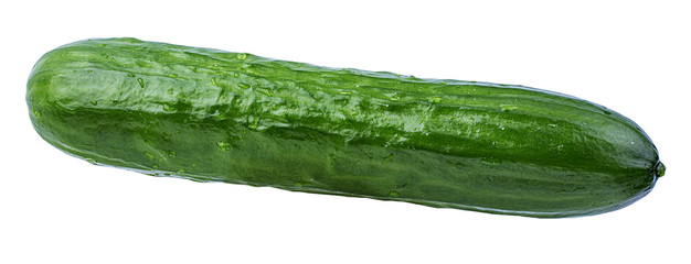Fresh cucumber isolated on white background with clipping path