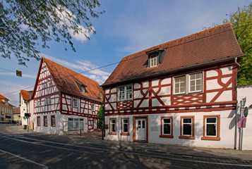 Fachwerkhäuser in Darmstadt-Eberstadt, Hessen, Deutschland 