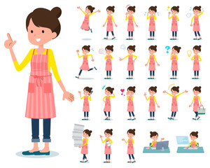 flat type Ballet Bun hair Apron mom_emotion
