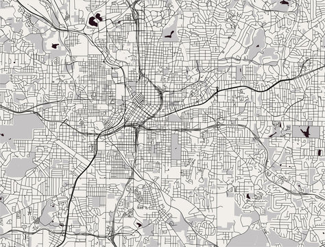 map of the city of Atlanta, USA
