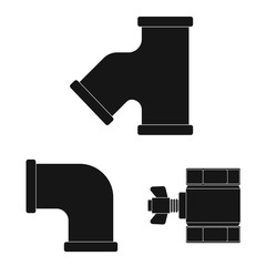 Vector illustration of pipe and tube symbol. Collection of pipe and pipeline stock symbol for web.
