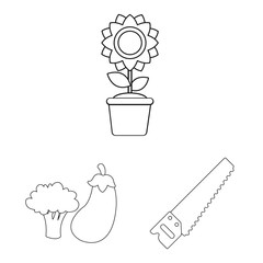 Vector design of farm and agriculture logo. Collection of farm and plant stock symbol for web.