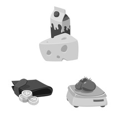 Vector illustration of food and drink symbol. Set of food and store vector icon for stock.