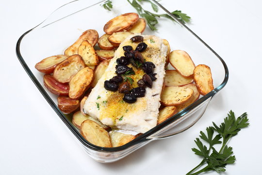 Pesce merluzzo al forno con patate