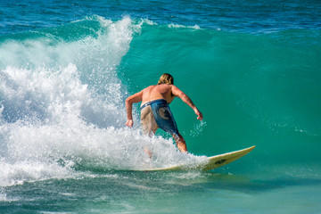 man with his surfboard