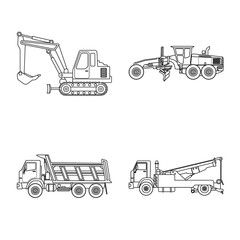 Vector design of build and construction logo. Set of build and machinery stock vector illustration.