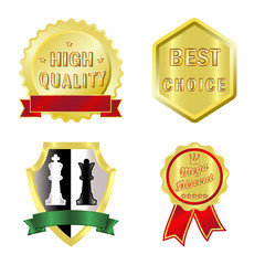 Vector design of emblem and badge sign. Set of emblem and sticker vector icon for stock.