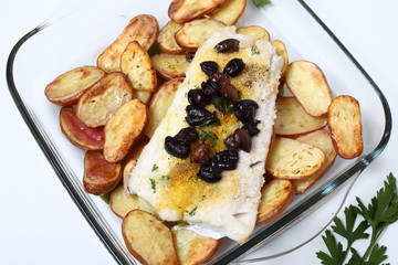 Pesce merluzzo al forno con patate