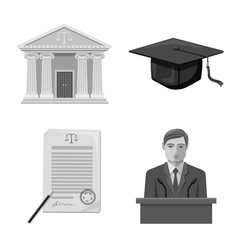 Isolated object of law and lawyer symbol. Collection of law and justice vector icon for stock.