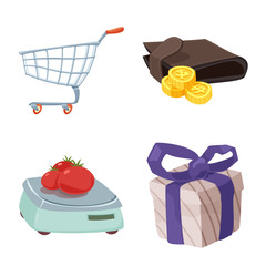 Vector illustration of food and drink sign. Set of food and store stock vector illustration.